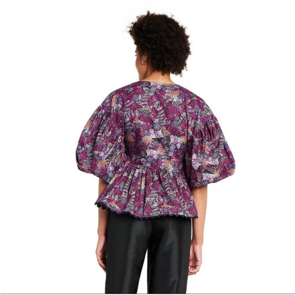 Kika Vargas x Target Coral Reef Scallop Edge Wrap Top- Large - Picture 2 of 11